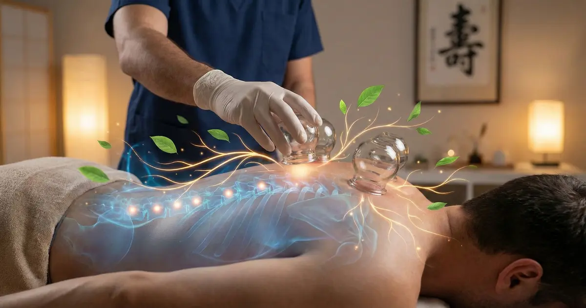 Ancient illustration showing Hijama cupping therapy being performed as a Sunnah.