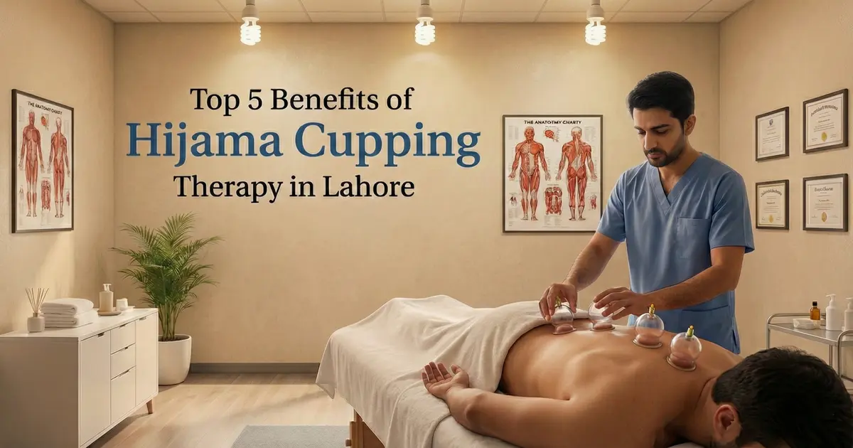 Professional doctor performing Hijama for back pain at a certified Hijama center in Lahore.