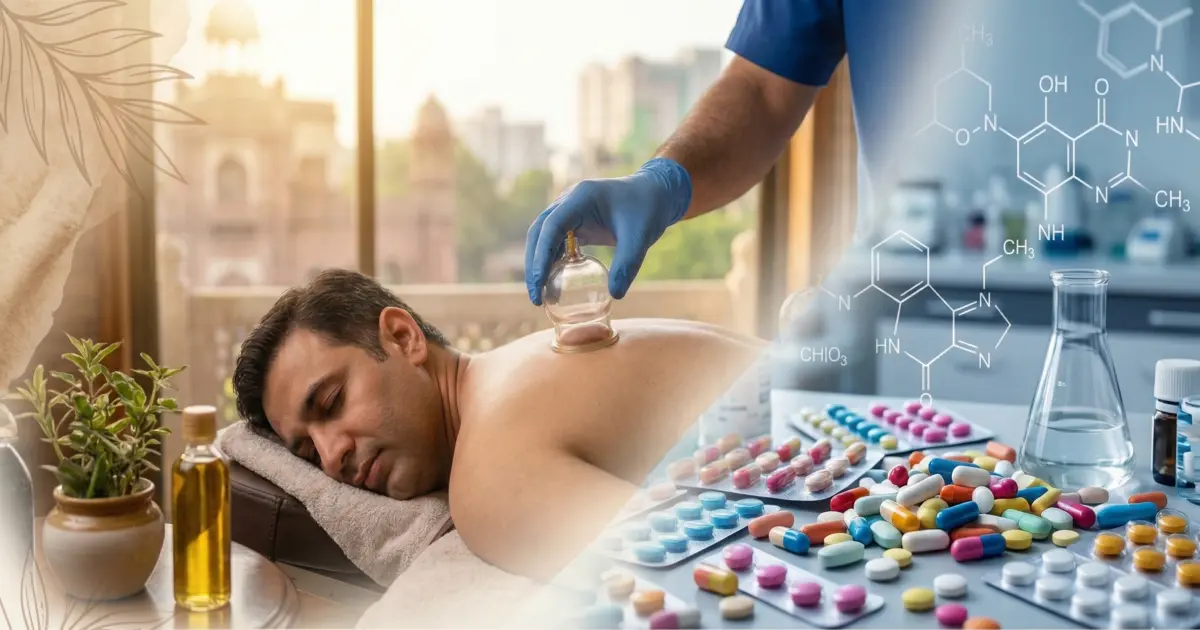 Patient receiving Hijama therapy for natural healing and detox treatment in Lahore clinic