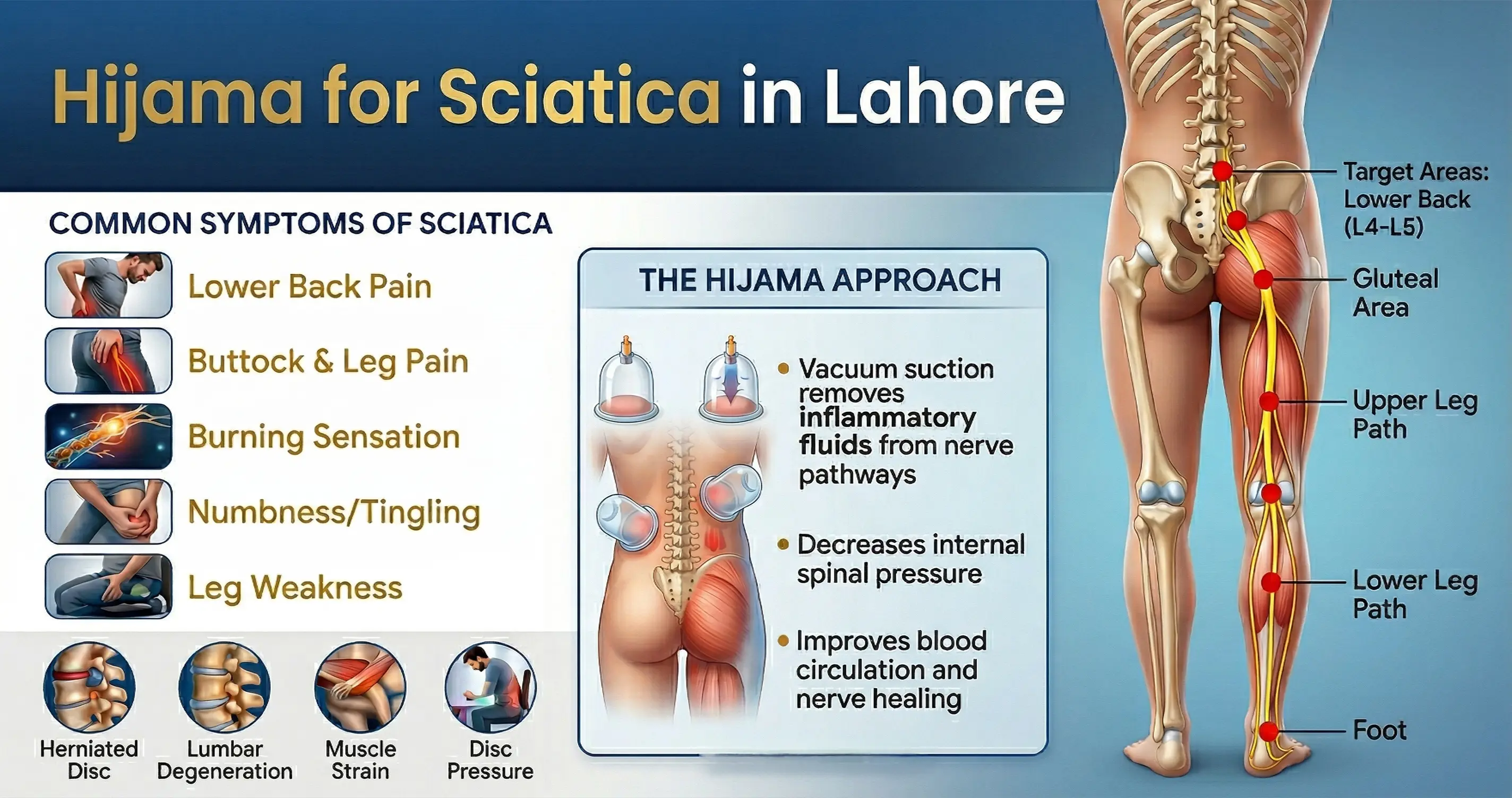Specialist performing Hijama for sciatica in Lahore to relieve lower back and leg pain